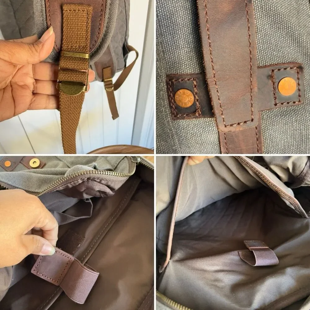 Rugged canvas hipster adventure backpack - Picture 8 of 16